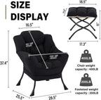 LITA Lazy Chair with Ottoman, Comfy Accent Reading Chair