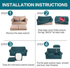Turquoize 3 Piece Sofa Covers for 2 Cushion Couch Sofa Slipcover Soft Couch - Image 6