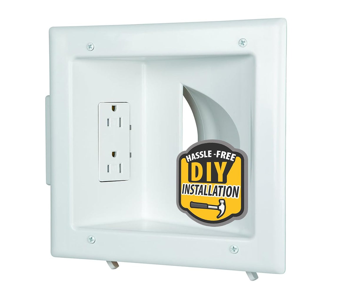 DataComm Electronics Media Wall Plate with 15 A/125 V Duplex Receptacle