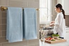 Light Baby Blue Kitchen Hand Dish Towels, Set of 3, 100% Cotton, 18" x 28"
