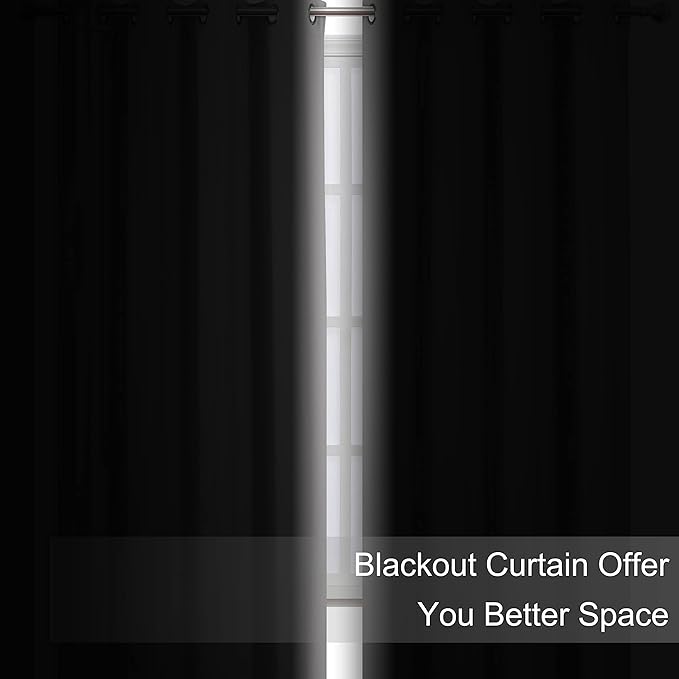 LEMOMO Blackout Curtains 42 x 95 inch/Light Grey Curtains Set of 2 - Image 3