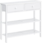 HOOBRO 29.5" Narrow Console Table with 2 Fabric Drawers, Small Sofa Table