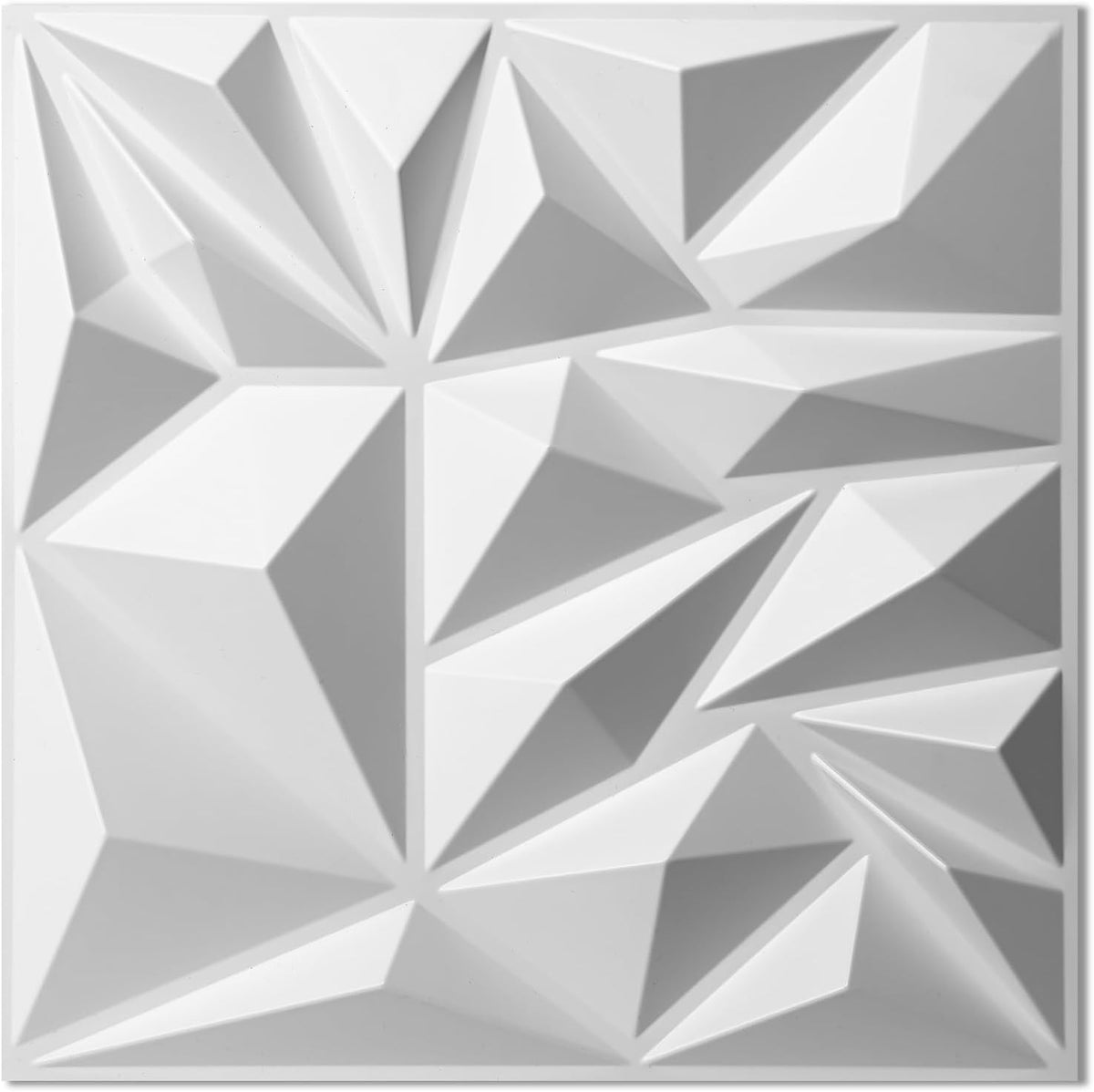 Art3d 33-Pack Modern Diamond Textured 3D Wall Panels, 12 x 12 in, White