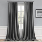 MIULEE Back Tab Grey Blackout Curtains 102 Inch Long 2 Panels Set - Image 9