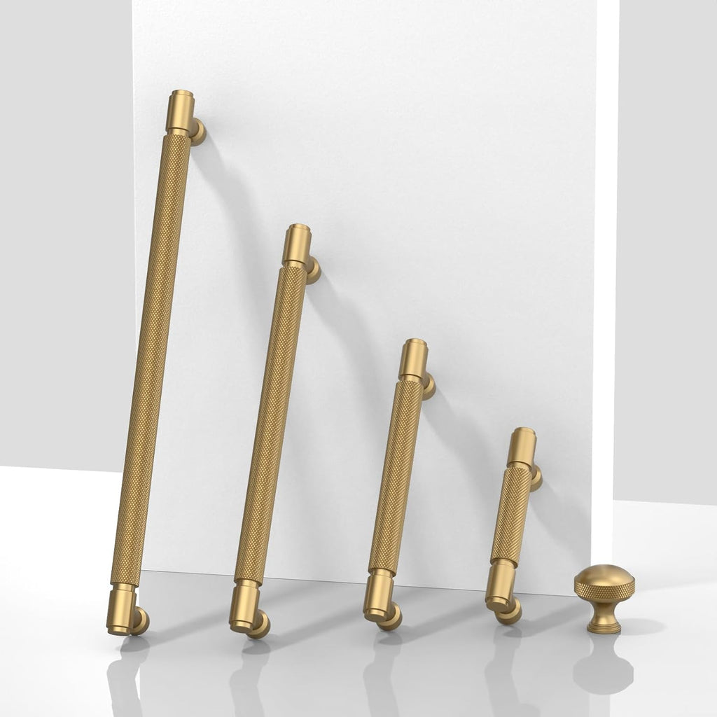 2 Pack Champagne Bronze Knurled Cabinet Pulls 5 Inch(128mm) Kitchen Cabinet Handles Cabinet Hardware Drawer Pulls