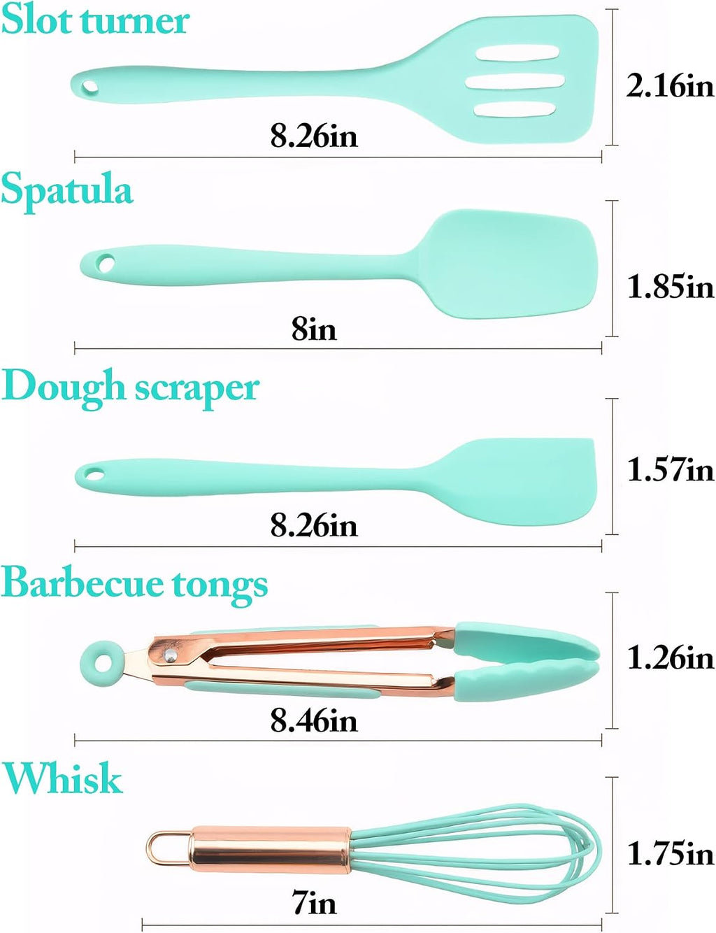 Kitchen Utensil Set,5 Pcs Mini Silicone Cooking Utensils Sets