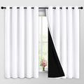 Yakamok 2 Thick Layers Pure White 100% Completely Blackout Curtains Thermal by Yakamok