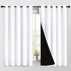 Yakamok 2 Thick Layers Pure White 100% Completely Blackout Curtains Thermal by Yakamok