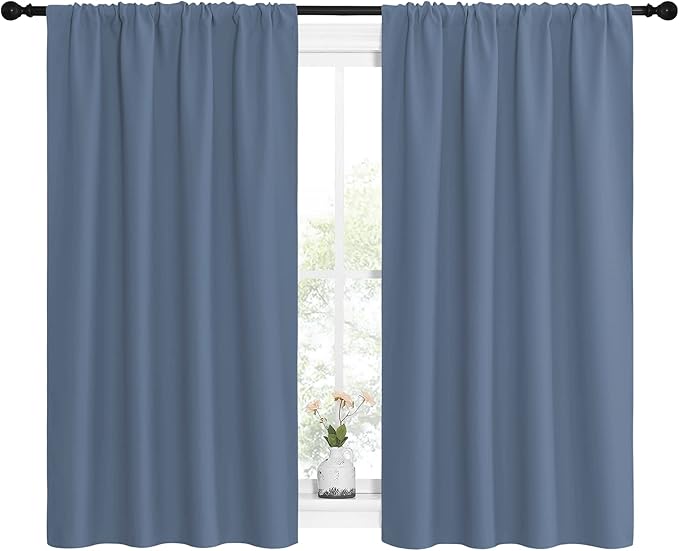 NICETOWN Kitchen Curtains, Short Blackout Curtains & Drapes, Small Window Rod - Image 2