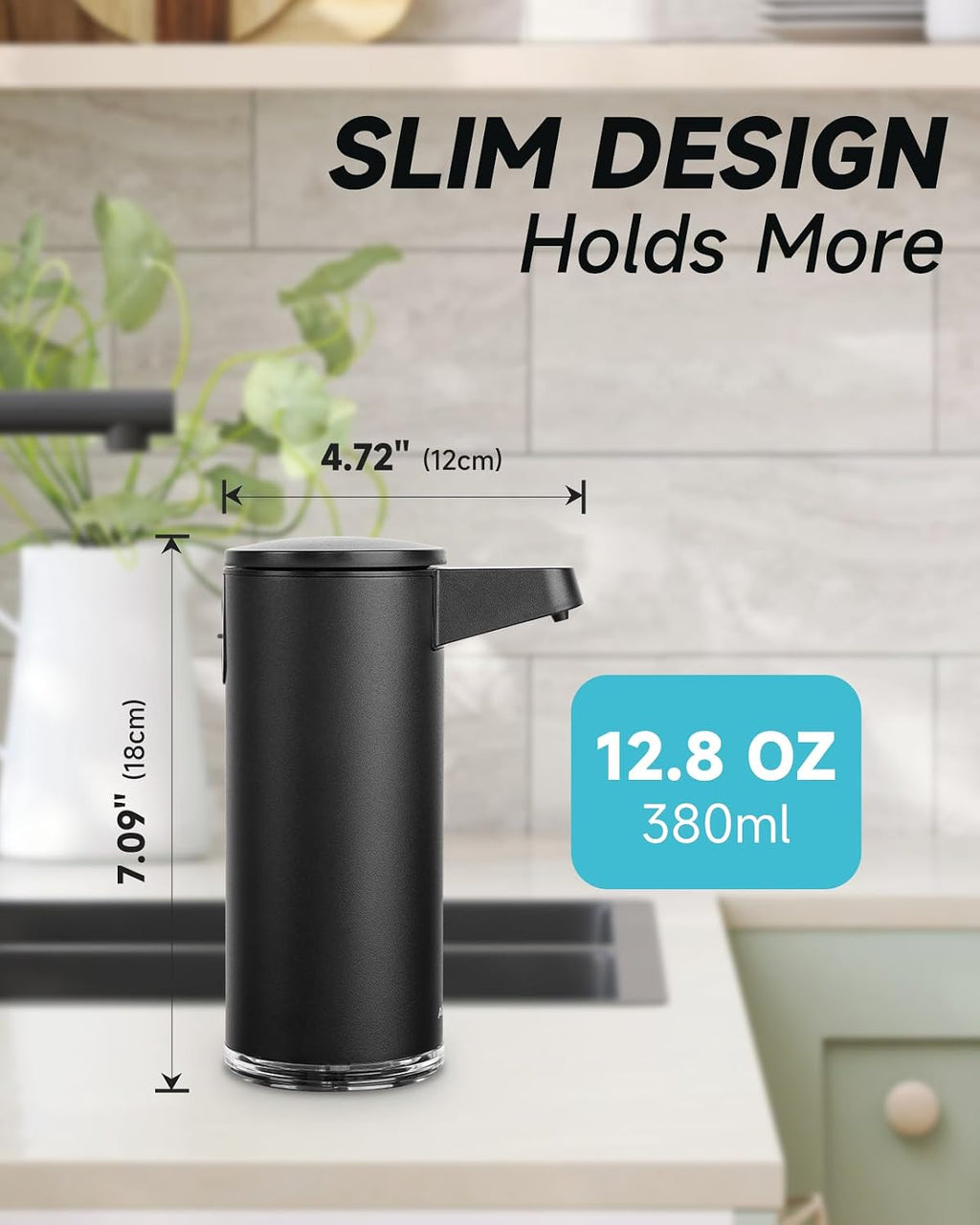 AIKE SensePro Automatic Soap Dispenser 12.8oz Spot Resist Matte Black