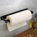 Paper Towel Holder - Self-Adhesive or Drilling, Black, Wall Mounted, Kitchen Roll Dispenser Under Cabinet or Inside Cabinet