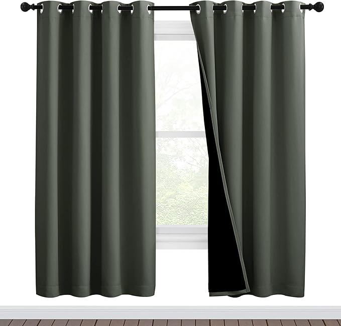 NICETOWN 100% Blackout Window Curtain Panels, Full Light Blocking Drapes by NICETOWN
