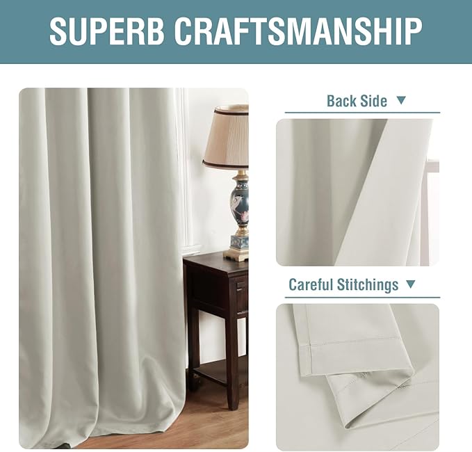 H.VERSAILTEX Window Treatment Blackout Curtains 63 inches Length, Thermal - Image 3