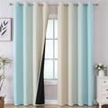 Estelar Textiler Aqua and Beige Blackout Curtains 102 Inch Length 2 Panels Set by ESTELARTEXTILER