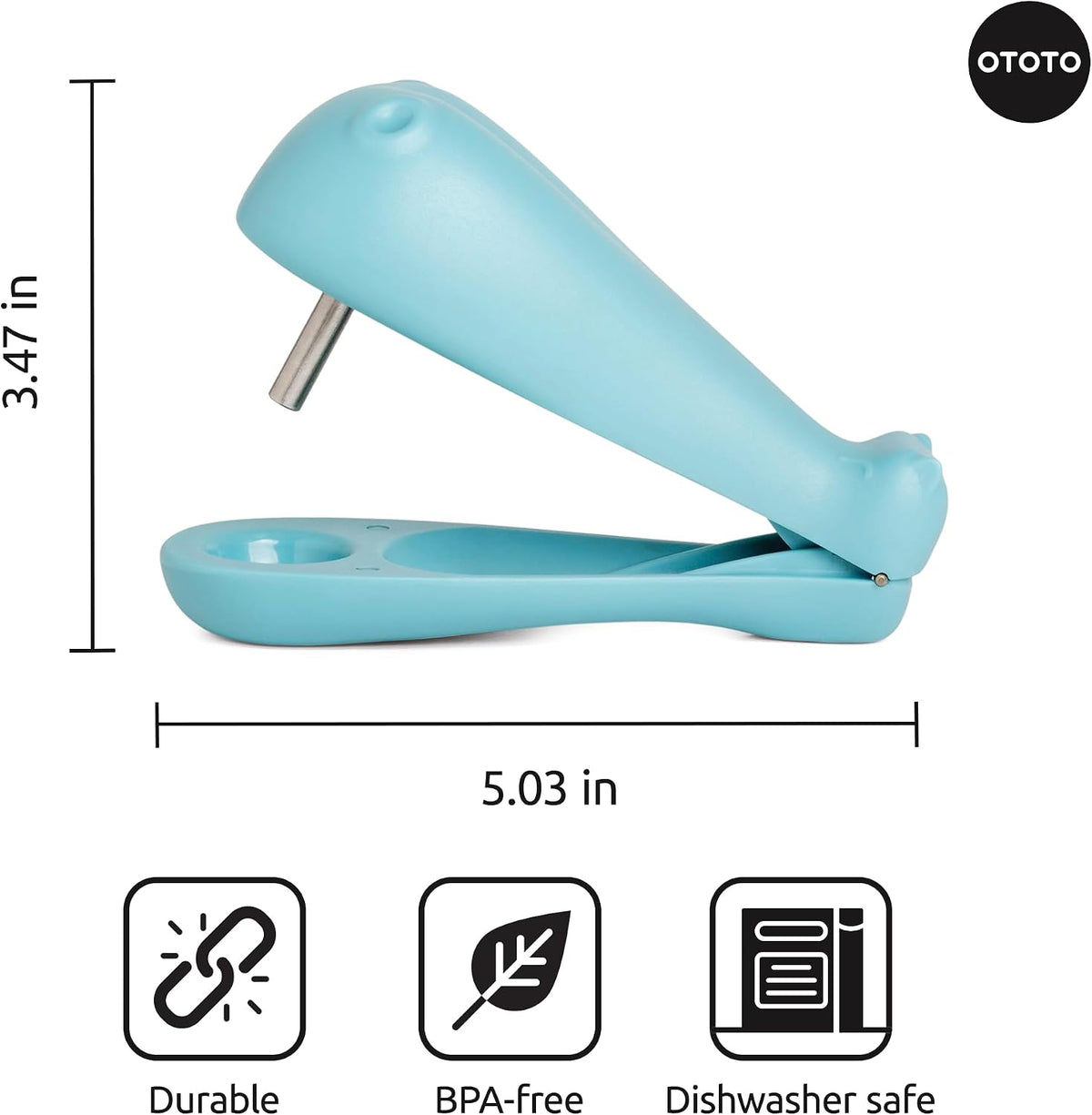 OTOTO Hippo Cherry and Olive Pitter - Unique Kitchen Gadgets, Cooking Gifts for Women, Kitchen Essentials, Kitchen Utensils, Cute Gifts, Kitchen Accessories, Gift for Kids