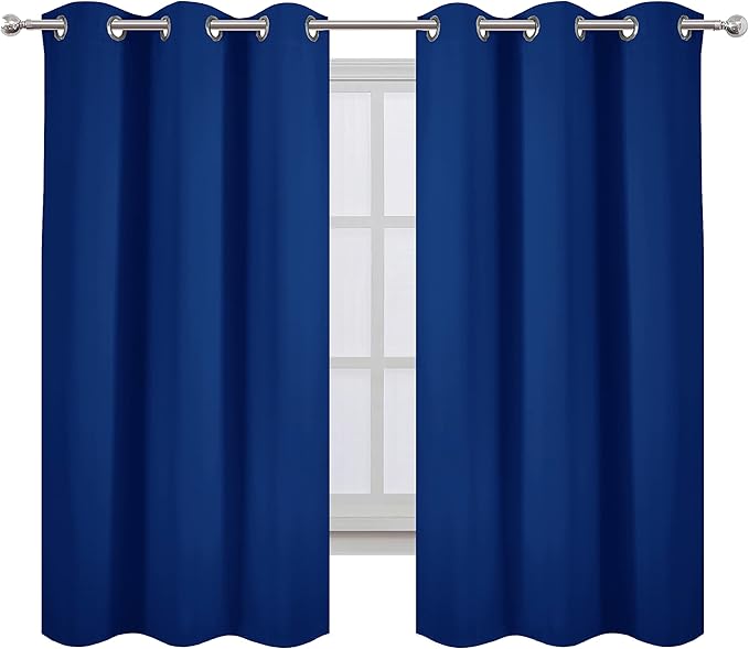 LEMOMO Blackout Curtains 42 x 63 inch/Royal Blue Curtains Set of 2 - Image 2
