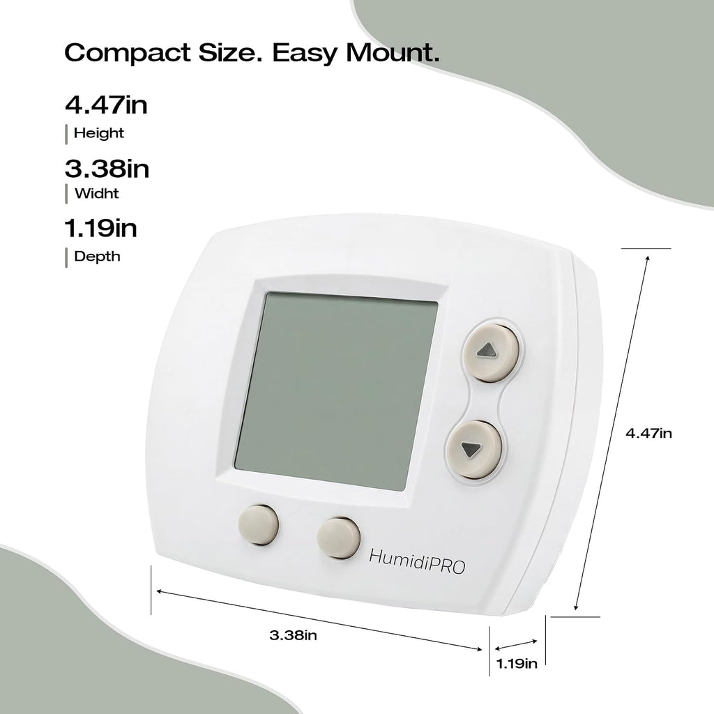 H6062 Programmable Digital Humidity Controller with Automatic Window Frost Protection, Manual and Dehumidify Modes, for Whole-Home Humidifier or Dehumidifier, Backlit Display