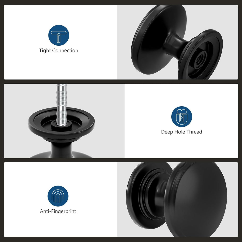 25Pack 1-3/16 in Black Cabinet Knobs