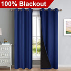 NICETOWN Full Shade Curtain Panels, Royal Blue, Pair of Thermal Insulated & - Image 2