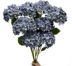 8pcs White Hydrangea Artificial Flowers 27.57" Large Realistic Single Long Stem Faux Silk Hydrangea Bouquets Flowers Arrangements Home Office Decor Wedding Centerpieces DIY