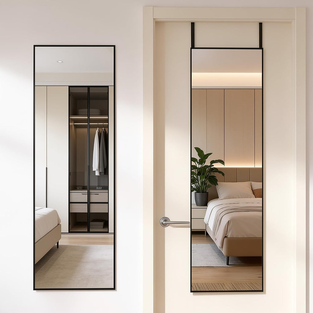 DUMOS Full Length Mirror Over the Door, 47"x14" Wall Mount Mirror