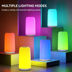 Touch Bedside Table LED Lamp, [Sleek Design & RGB Mode] Multi-Color Dimmable with Warm White Lights, Birthday Gifts for Women Mom, Smart Nightstand Small Lamp for Bedroom Living Room Home Decor