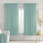 MIULEE Aqua Back Tab Blackout Curtains 63 Inch Length 2 Panels Set by MIULEE