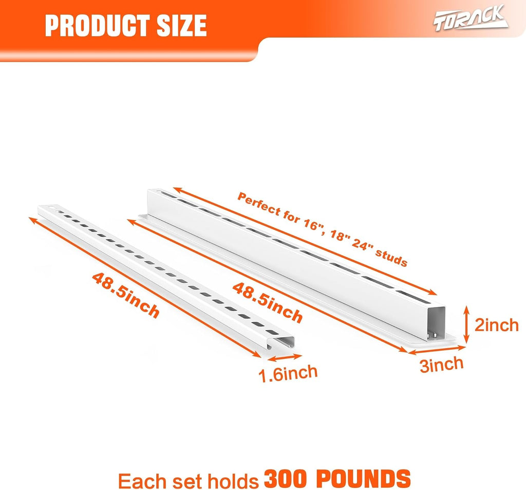 TORACK Garage Ceiling Bin Storage Rack, Overhead Tote Storage Rail System