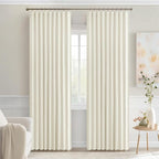 MIULEE Cream Back Tab Blackout Curtains 72 Inches Long 2 Panels Set - Image 9