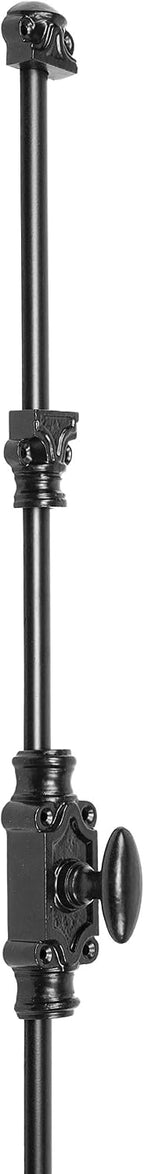 A29 Hardware 2 Feet Oval Style Iron Cremone Bolt for Cabinets, Black Powder Coat Finish