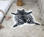 Zebra Print Rug Faux Animal Cowhide Skin Area Rug Leather Carpet Mat Small Size - Image 6