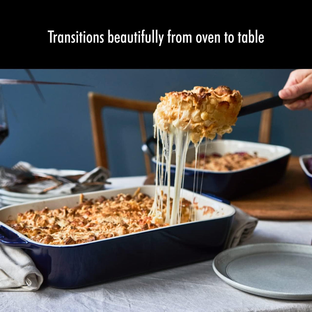 Staub 2-Pc Rectangular Ceramic Baking Dish Set, Oven Safe Up To 570°F, Blue