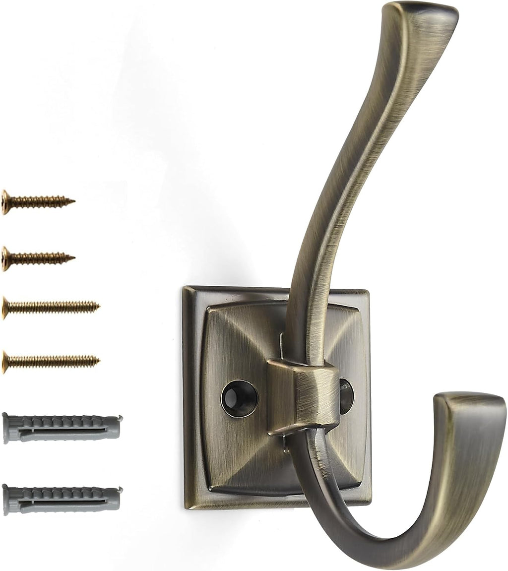 khtumeware Wall Hooks,10 Pack Coat Hooks Hardware Towel Hooks for Hanging Coats Black Robe Hooks Wall Mounted with Screws for Key, Towel, Bags, Cup.