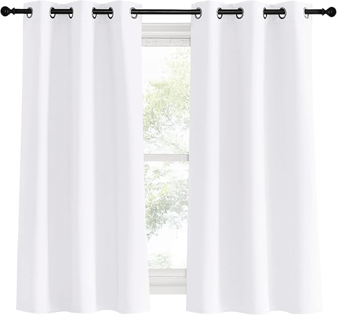 NICETOWN White Curtains for Living Room, W34 x L60, Thermal Insulated Window - Image 2
