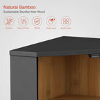 Goozii Corner Bread Box 2 Tier, Double Layer Black Breadbox for Countertop