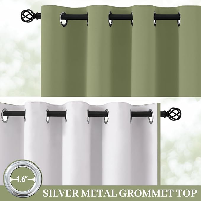 Yakamok 100% Blackout Curtain Panels 96 inches Cold and Light Blocking Drapes - Image 2