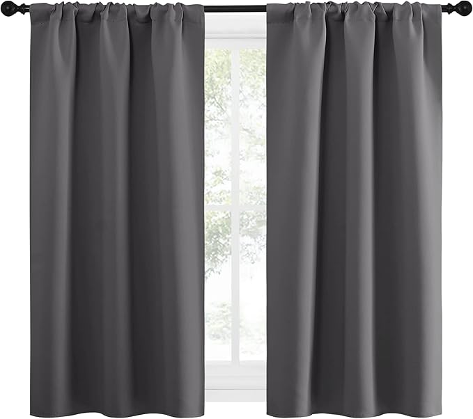 NICETOWN Grey Window Curtains for Bedroom - Image 2