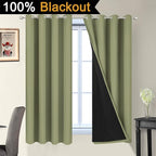 Yakamok 100% Blackout Window Curtain Panels, Heat and Full Light Blocking Drapes - Image 2