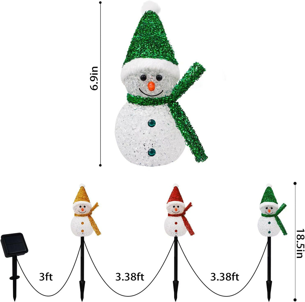 3PCS Solar Christmas Decorations Outdoor, Solar Pathway Stakes Lights