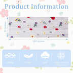 BINBE 6pcs Daisy Spring Table Runner Embroidery Gauze 10FT Florals Seasonal Tulle Holiday Birthday Kitchen Dining Table Decor for Home Party Blue