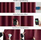 MIULEE Christmas Wine Red Back Tab Blackout Curtains 108 Inch Long 2 Panels Set - Image 5