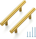 JOY DECOR Gold Cabinet Pulls Drawer Pulls, 3 Inch CC, 5 Pack