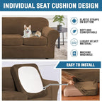 H.VERSAILTEX Modern Velvet Plush 4 Piece High Stretch Sofa Slipcover Furniture - Image 7
