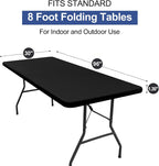 homing Rectangle Table Cloth Cover 8 Foot Black Elastic Fitted Tablecloth