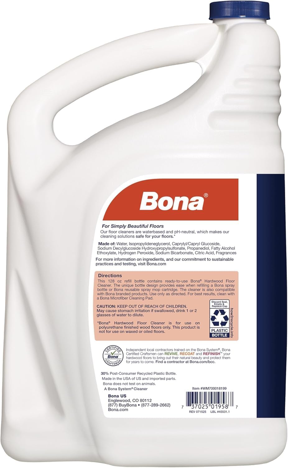 Bona Hardwood Floor Cleaner Refill - 128 fl oz - Cedar Wood Scent