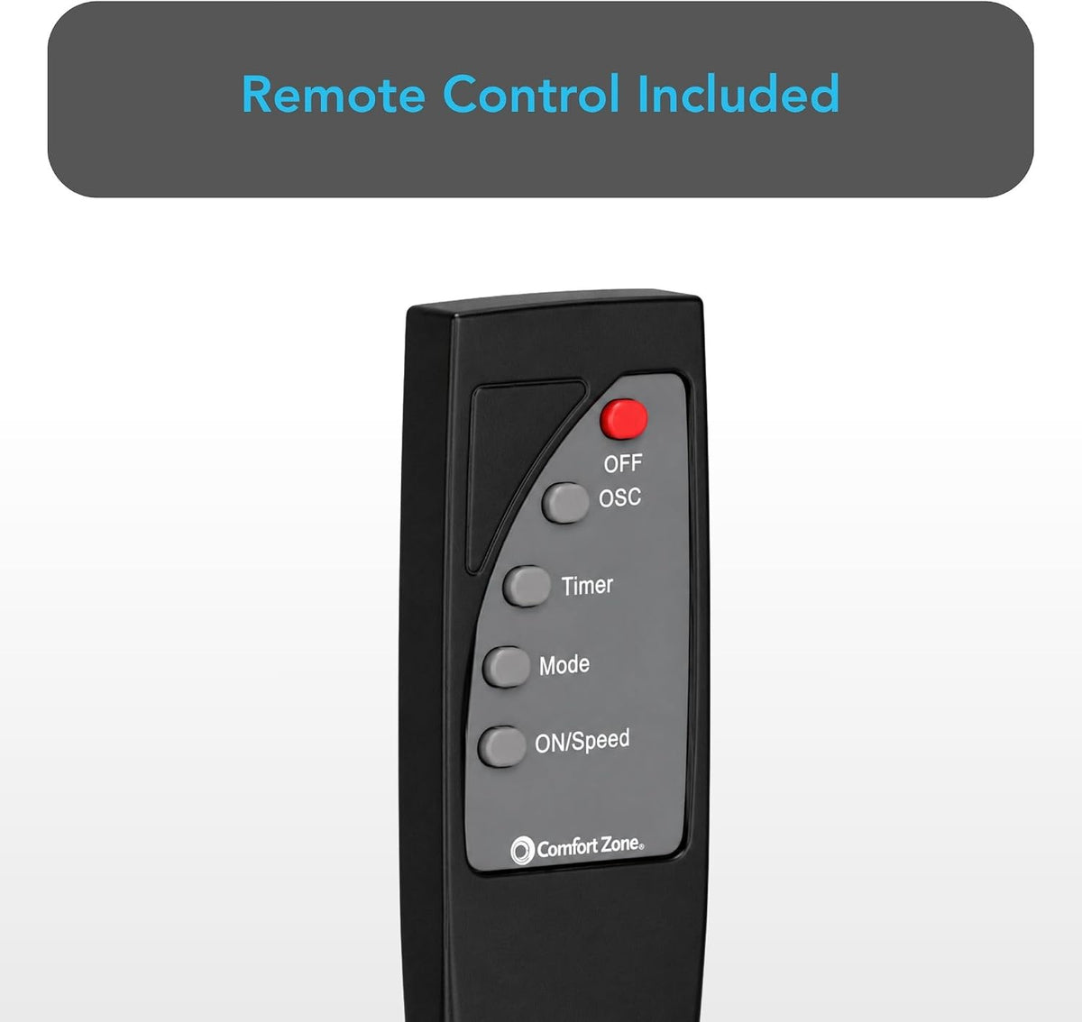 COMFORT ZONE 16" Oscillating Wall Mount Fan with Remote & Timer - Black