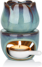 ComSaf Oil Burner Wax Melt Warmer 6 oz, Ceramic Candle Diffuser, Retro Gift