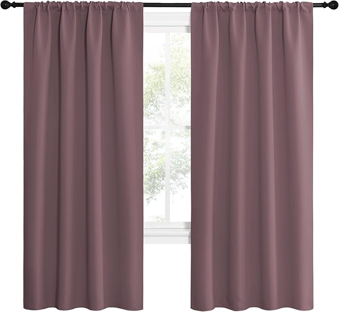 NICETOWN Dry Rose Blackout Curtains - Image 2