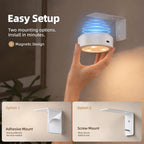 EZVALO Picture Lights for Wall, 2000mAh Rechargeable Battery Magnetic Poster Lights with 3 Color Temps & 12 RGB, Remote Dimmable Timer Painting Light, Wall Decor Light for Art Display, Frame (3 Pack)