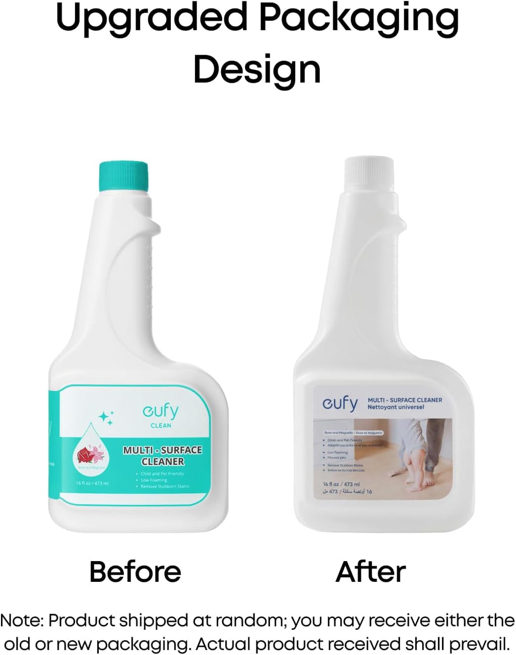 eufy RoboVac Hard Floor Cleaning Solution (2 Bottles), Dilution Ratio 1:200, 473 ml, Floor Cleaner, Plant-Based,Compatible with Omni C20, X8 Pro, X10 Omni, G series, L Series